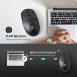 ARIZONE Wireless Mouse, 1200 DPI, 3 DPI Adjustable, 4 Buttons, 2.4G Ergonomic Optical Mouse, USB Computer Mouse for Laptop, PC, Chromebook, Notebook, 10M Wireless Connection Mouse, Black
