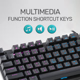 ARIZONE MK 30 Wired Mechanical Keyboard, USB Plug and Play, Full Size, Spill Resistant, English and Arabic Layout, Black